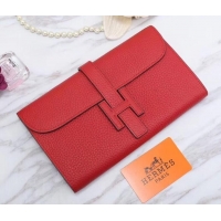 Discount Hermes Grained Calf Leather Elan 22 Clutch Bag H442114 Dark Red