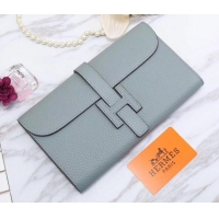 Luxury Hermes Grained Calf Leather Elan 22 Clutch Bag H442114 Light Blue