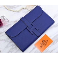 Good Quality Hermes Grained Calf Leather Elan 22 Clutch Bag H442114 Royal Blue