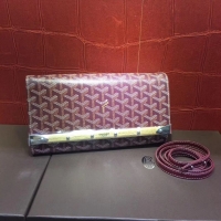 Refined Goyard Monte-Carlo Clutch With Leather Strap 8982 Burgundy