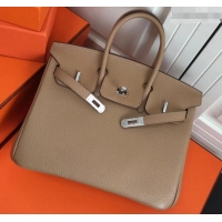 Grade Design Hermes Birkin 25cm Bag Apricot in Togo Leather With Silver Hardware 423012