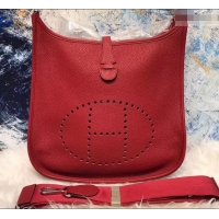 Duplicate Hermes Evelyne III PM Bag in Original Togo Leather 423018 Red