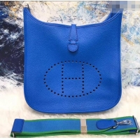 Classic Faux Hermes Evelyne III PM Bag in Original Togo Leather 423018 Blue