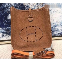 Good Quality Hermes Evelyne Mini Bag in Original Togo Leather 423020 Brown