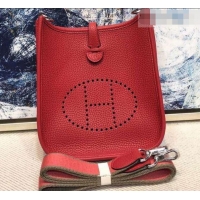 Luxury Hermes Evelyne Mini Bag in Original Togo Leather 423020 Red