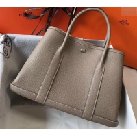 Good Quality Hermes Calfskin Garden Party 30cm Bag 425011 Light Gray