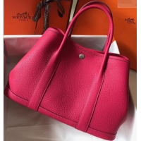 Super Quality Hermes Calfskin Garden Party 30cm Bag 425011 Fuchsia