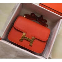 Charming Hermes Constance MM Bag in Epsom Leather Orange with Gold Hardware H42611