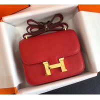 Charming Hermes Constance MM Bag in Epsom Leather Red with Gold Hardware H42611