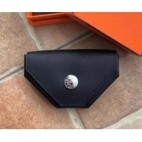 Luxury Cheap Hermes Epsom Leather Le 24 Van Cattle Chevre Vintage Coin Purse H42616 Black