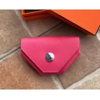 Good Product Hermes Epsom Leather Le 24 Van Cattle Chevre Vintage Coin Purse H42616 Fuchsia