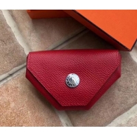 Promotional Hermes Epsom Leather Le 24 Van Cattle Chevre Vintage Coin Purse H42616 Red