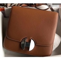 Luxury Hot Hermes 2002 - 26 Bag Brown In Evercolor Calfskin With Adjustable Strap H42620