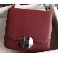 Top Quality Hermes 2002 - 26 Bag Burgundy In Evercolor Calfskin With Adjustable Strap H42620