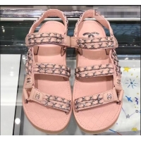 Best Price Chanel Chain Sandals G33801 Pink 2019