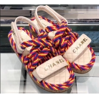 Buy Cheap Chanel Cord Sandals G34602 Multicolor ​2019