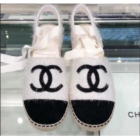 Top Quality Chanel Lace-ups Espadrilles G41732 Tweed 2019