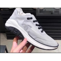 Classic Hot Chanel Mesh and Fabric Sneakers G34763 Gray 2019