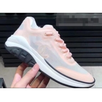 Feminine Chanel Mesh and Fabric Sneakers G34763 Nude Pink 2019