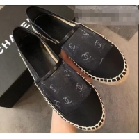 Trendy Design Chanel All Over Logo Espadrilles G42334 Black 2019