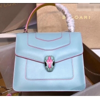 Purchase Bvlgari Serpenti Forever 18cm Crossbody Bag B42631 Sky Blue/Yellow 2019