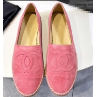 Imitation Charming Chanel Suede CC Logo Espadrilles G42602 Pink