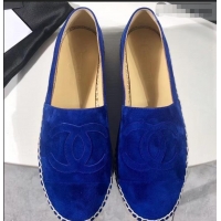 Good Product Chanel Suede CC Logo Espadrilles G42602 Blue