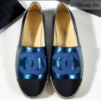 Imitation Chanel Stitching CC Logo Espadrilles GG42613 Cyan