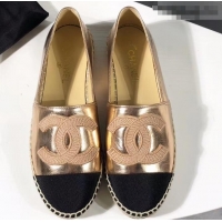 Luxury Cheap Chanel Stitching CC Logo Espadrilles GG42613 Gold