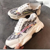 Luxurious Dior Oblique Technical Canvas and PVC Sneakers CD2313 White 2019