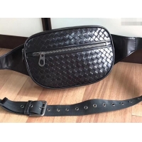 Imitation Bottega Veneta Intrecciato VN Belt Bag B402920 Black 2019