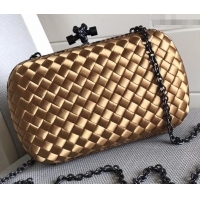 Fashion Bottega Veneta Intrecciato Chain Knot Clutch Bag B402922 Gold 2019