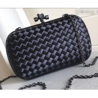 Luxury Bottega Veneta Intrecciato Chain Knot Clutch Bag B402922 Black 2019