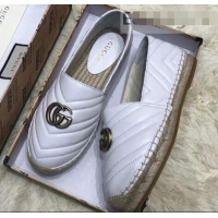 Shop Cheap Gucci Leather Espadrilles With Double G 551890 White 2019