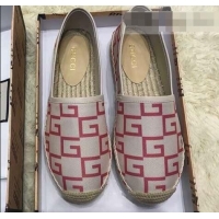 Leisure Gucci Canvas G Logo Espadrilles 12409 Creamy/Red 2019