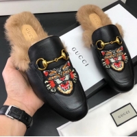 Market Sells Gucci men's Princetown slipper with Angry Cat appliqué 478285