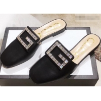 Duplicate Gucci Crystal G Slipper G21809 Black 2019