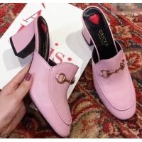 Unique Gucci Princetown Horsebit Leather Slipper Mules 921820 Pink ​2019