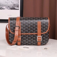 Discount 2014 Goyard Messenger Shoulder Bag GM 8966 Black And Tan