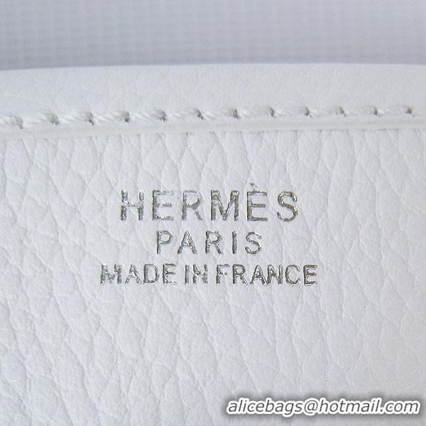 Hermes Cowhide Evelyne Messenger Bag 6309 White