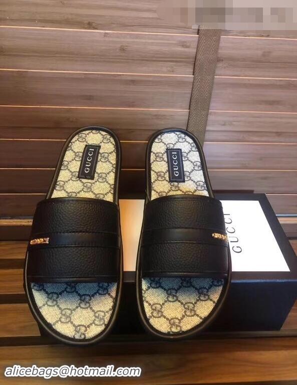 Traditional Discount Gucci GG Web Men's Slides G89301