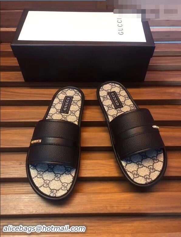 Traditional Discount Gucci GG Web Men's Slides G89301