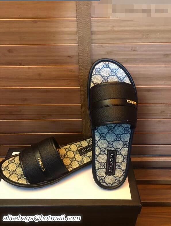 Traditional Discount Gucci GG Web Men's Slides G89301