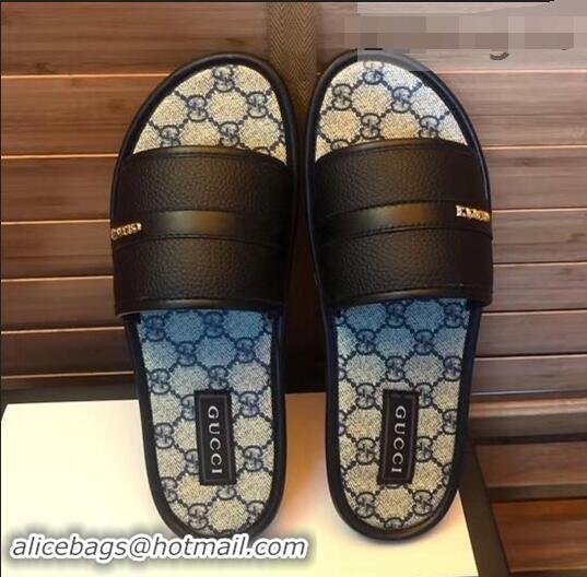 Traditional Discount Gucci GG Web Men's Slides G89301