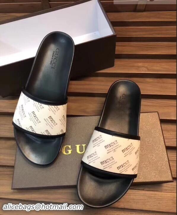 Famous Faux Gucci Men's Slides G89302 White