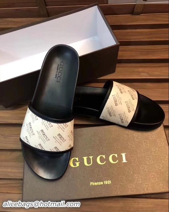 Famous Faux Gucci Men's Slides G89302 White