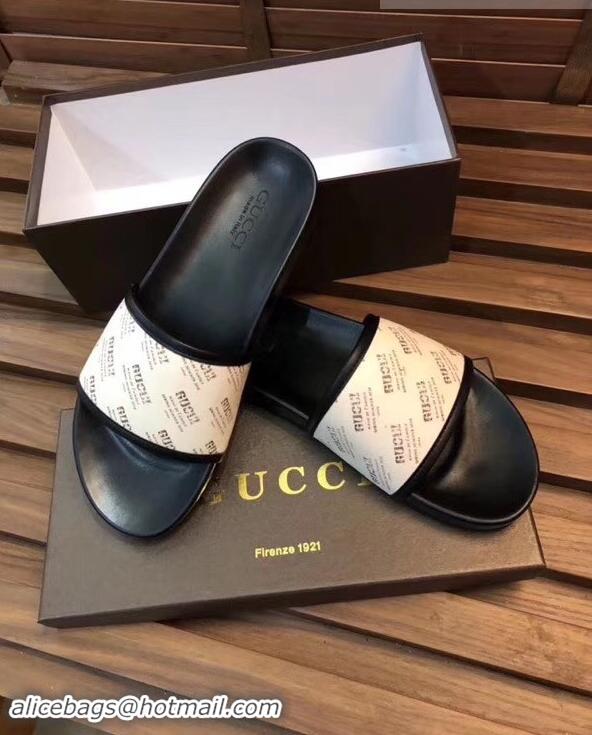 Famous Faux Gucci Men's Slides G89302 White