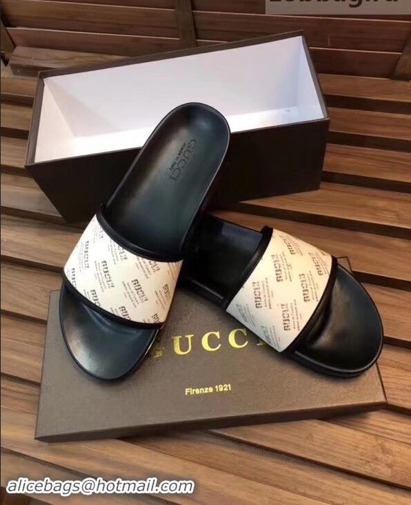 Famous Faux Gucci Men's Slides G89302 White