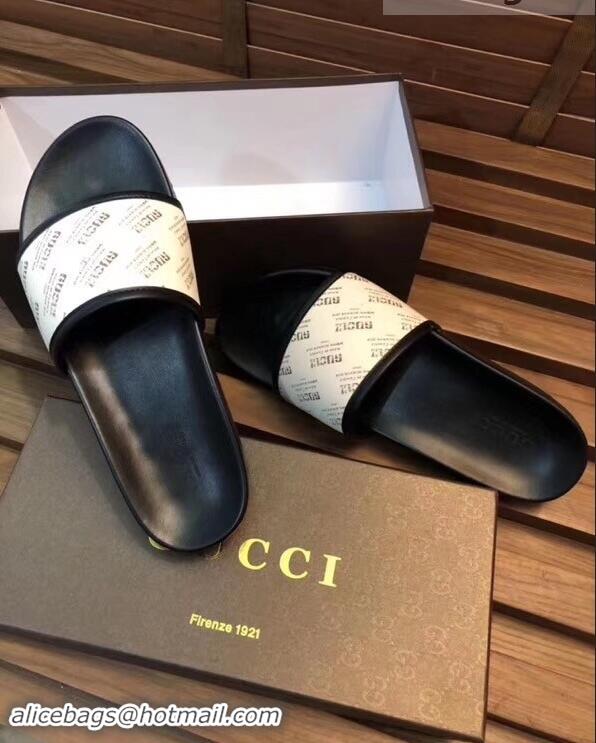 Famous Faux Gucci Men's Slides G89302 White