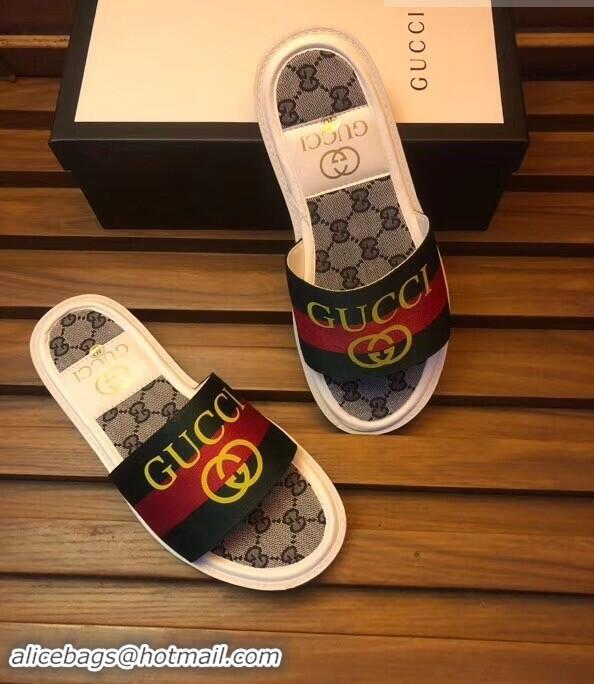 Imitation Charming Gucci GG Web Men's Slides G89303